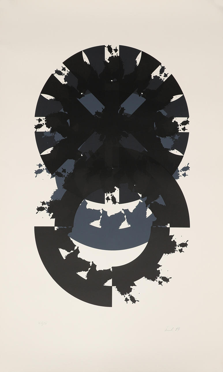 RAUL MEEL. “Windows and landscape”, colour silkscreen, signed and numbered 21/50, dated -89.