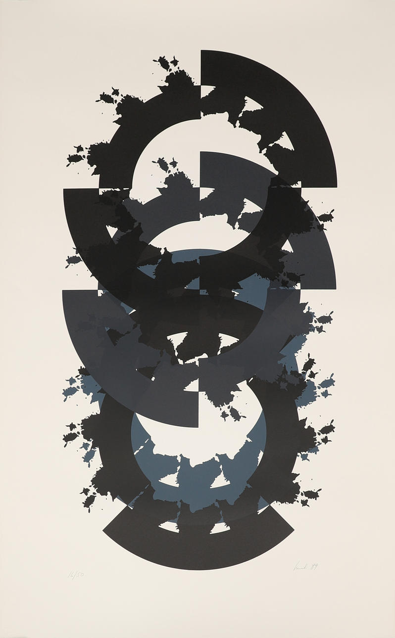 RAUL MEEL. “Windows and landscape”, colour silkscreen, signed and numbered 16/50, dated -89.