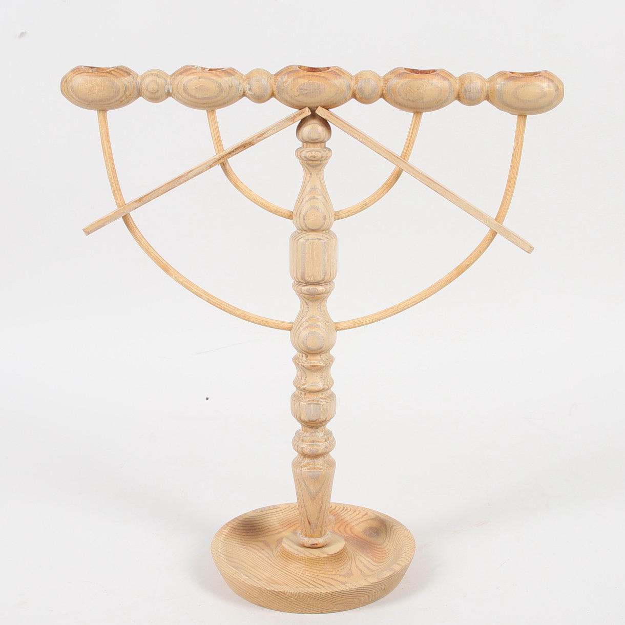 A pine candlestick, Swedish Craft, mid 20th century.