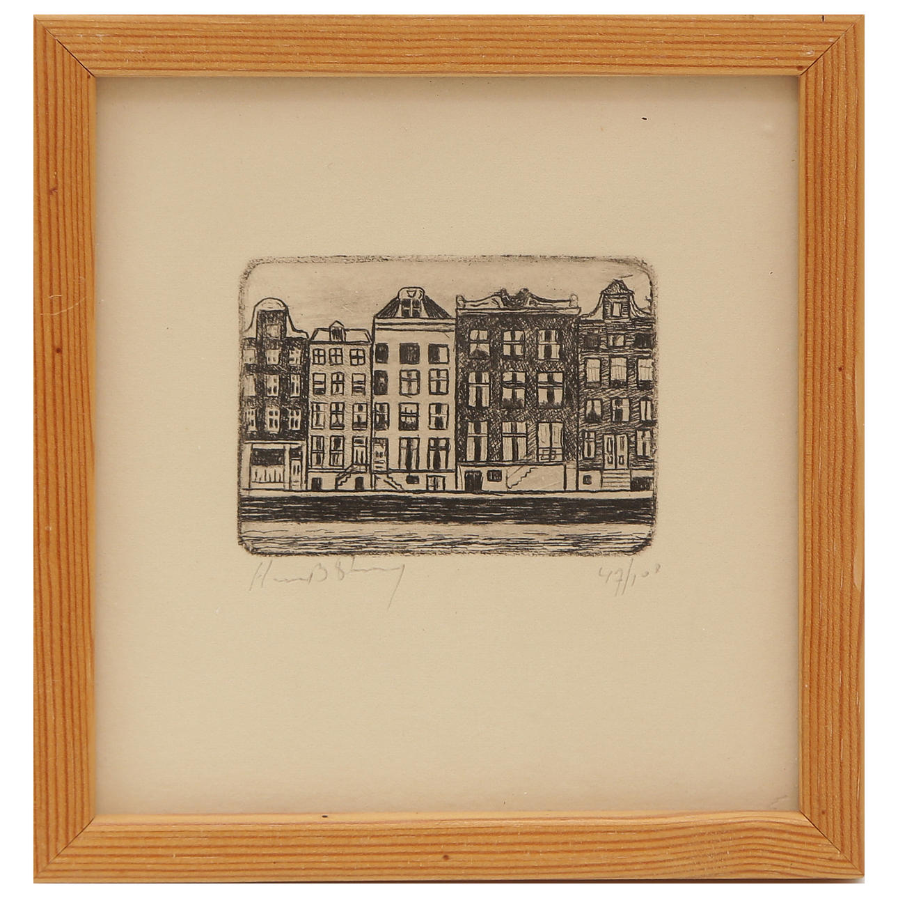 UNIDENTIFIED ARTIST, ETCHING 47/108, SIGNED.