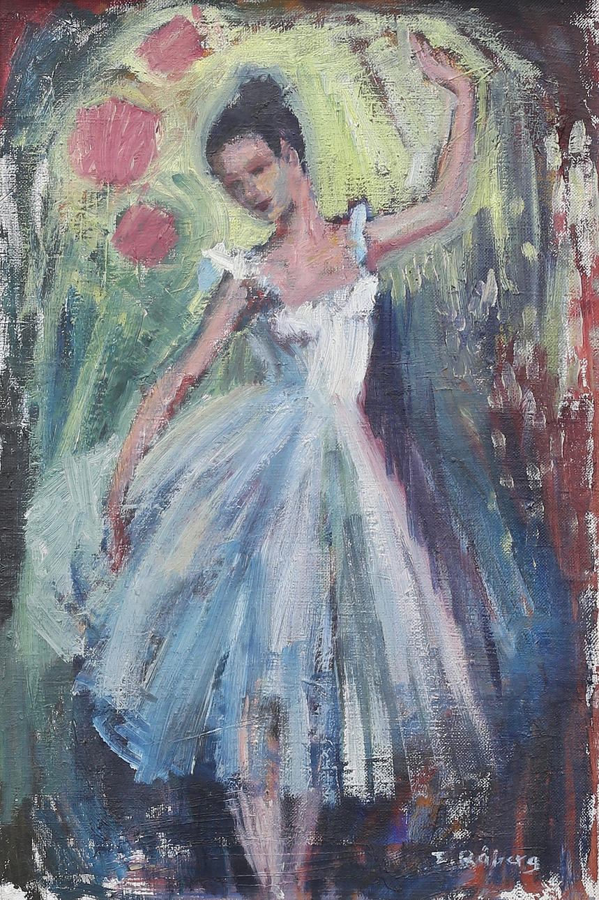 OIDENTIFIERAD KONSTNÄR. Ballerina, oil on canvas, signed E Råberg.