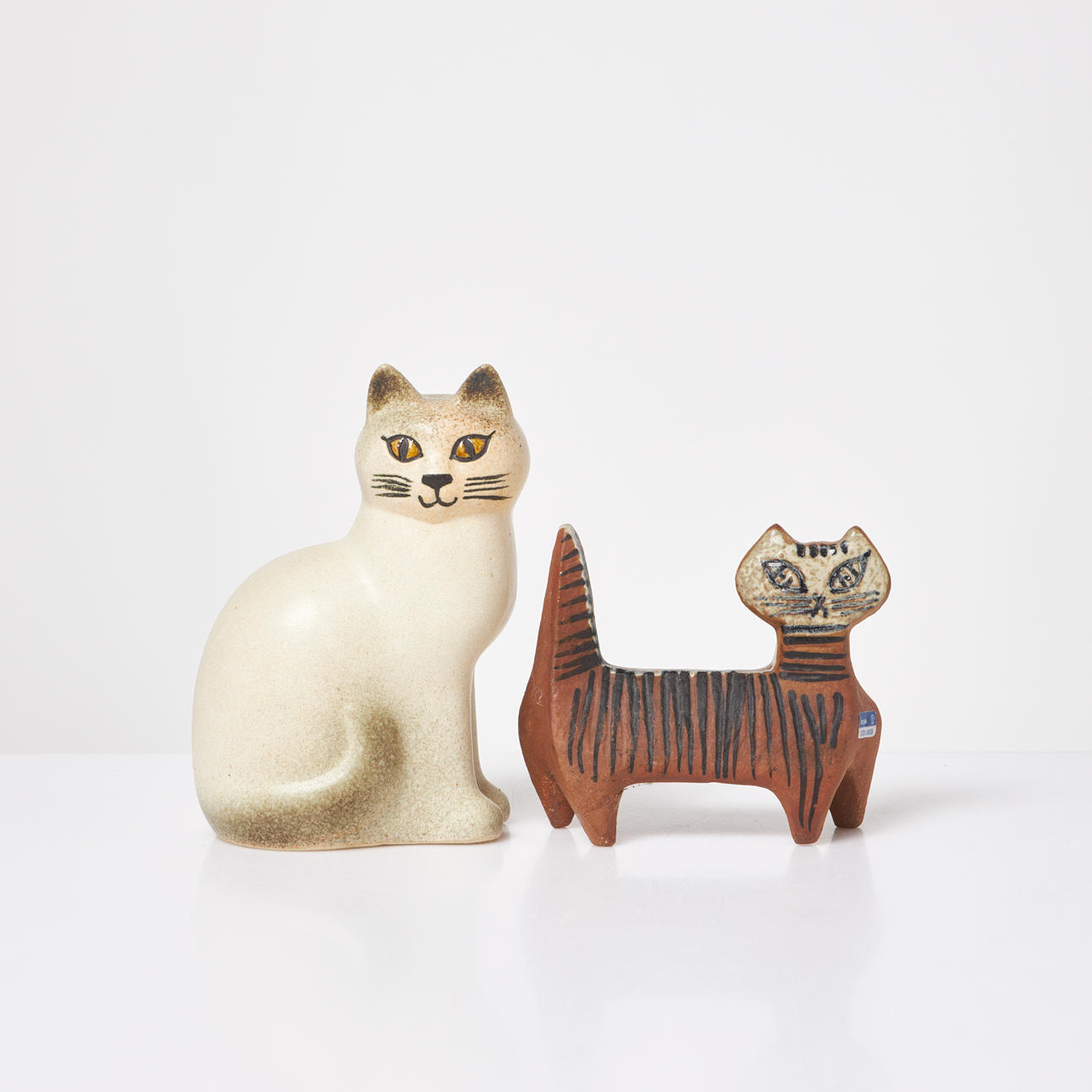 LISA LARSON. Figurines, 2 cats, Gustavsberg.
