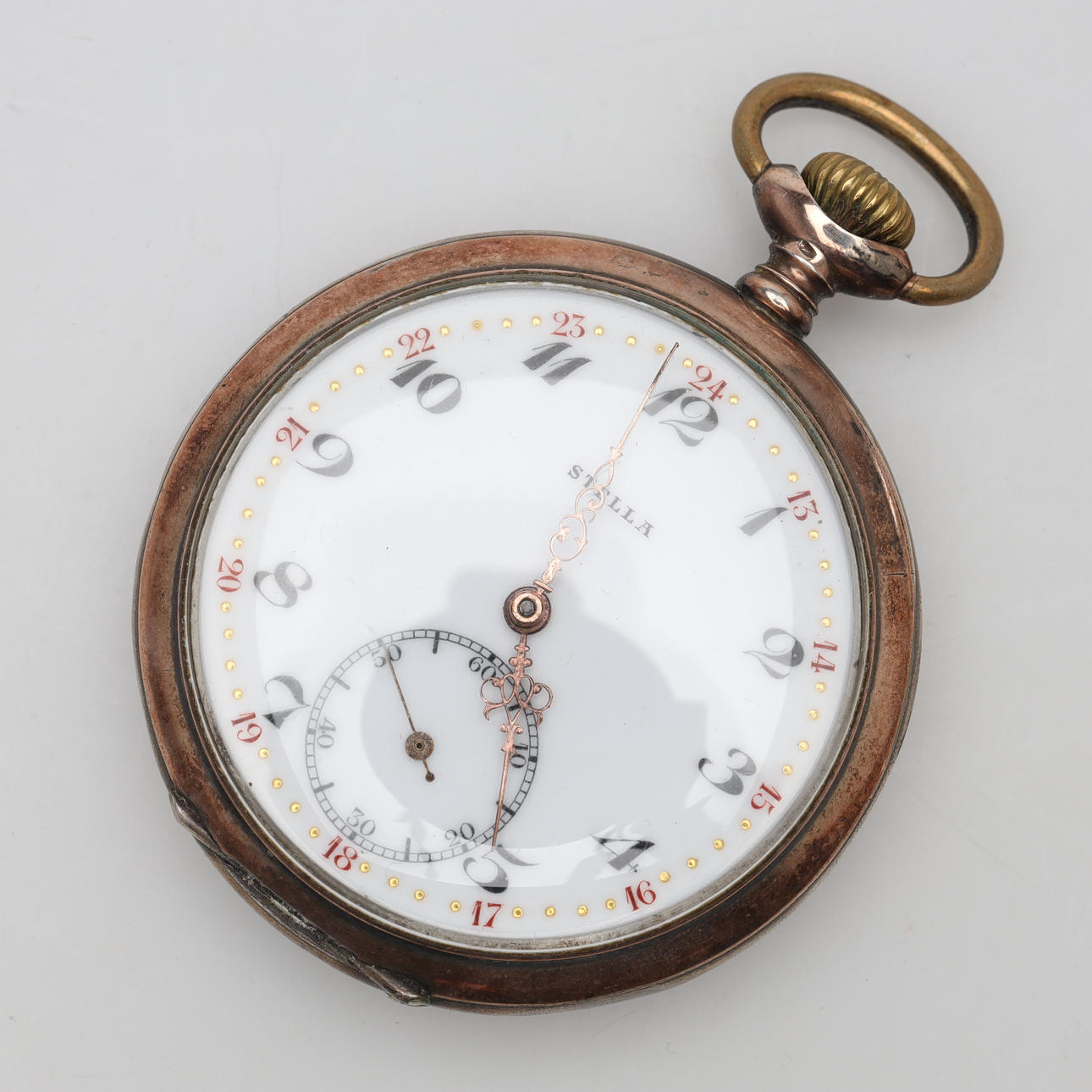A STELLA POCKET WATCH, silver/metal.