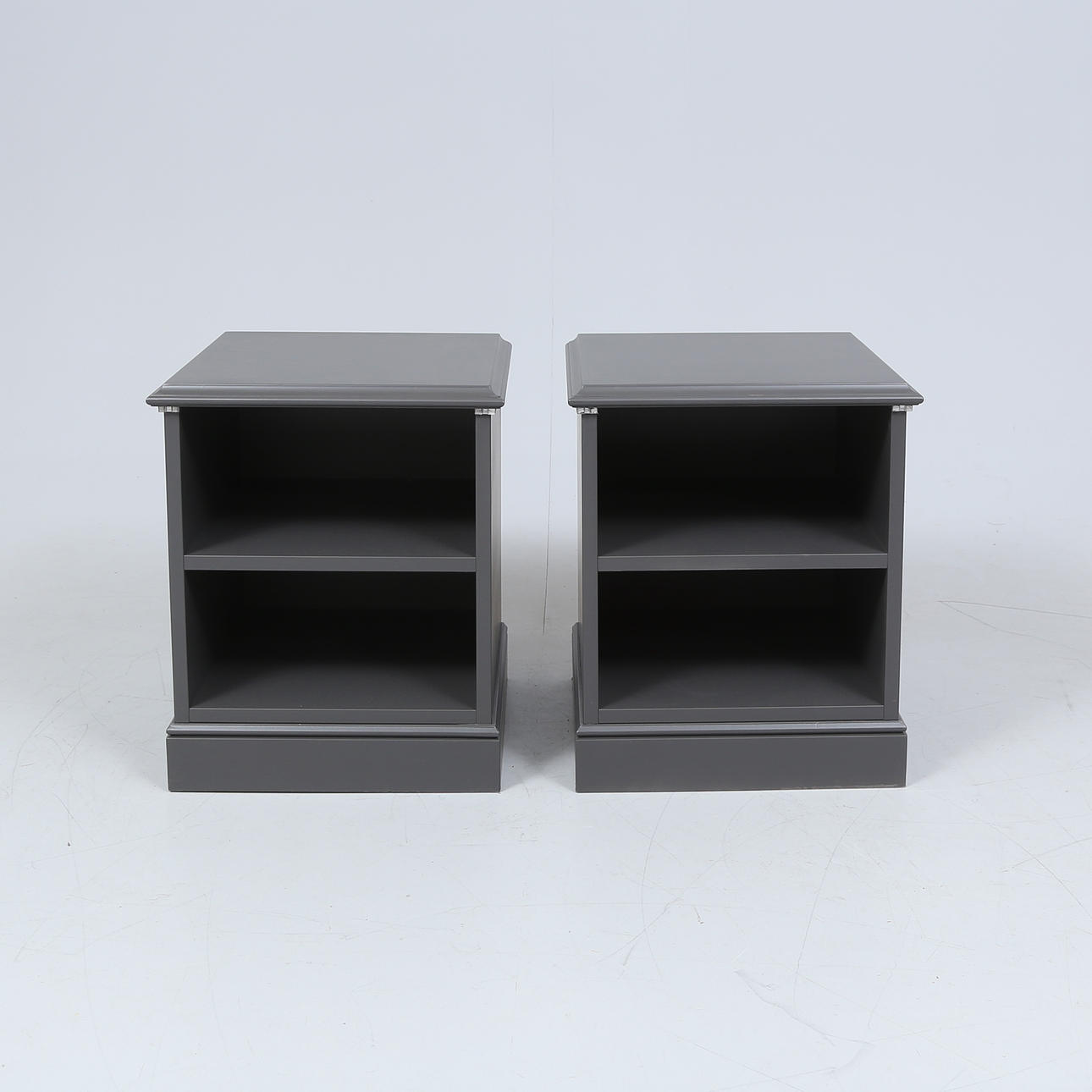 BEDSIDE TABLES, a pair, KA Roos.