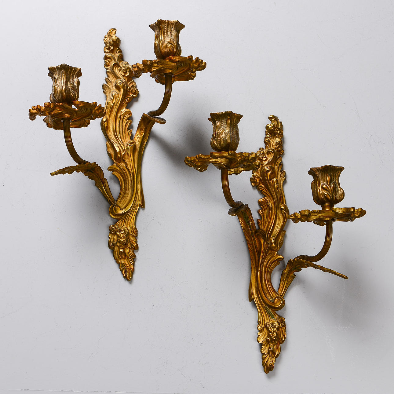 WALL SCONCES, a pair, Rococo style, 20th century.