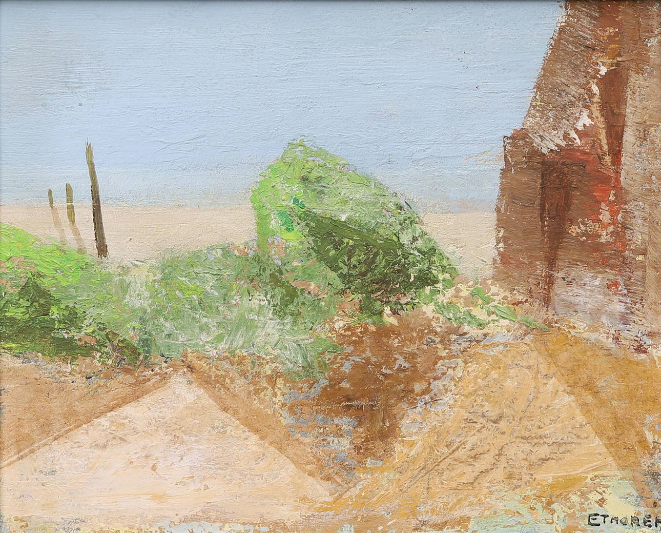 ESAIAS THORÉN. Landscape composition, oil on panel, signed.