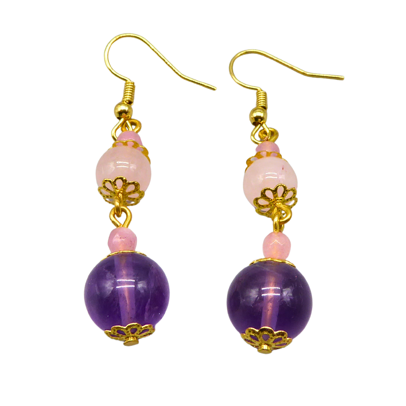 EARRINGS WITH NATURAL GEMSTONES.