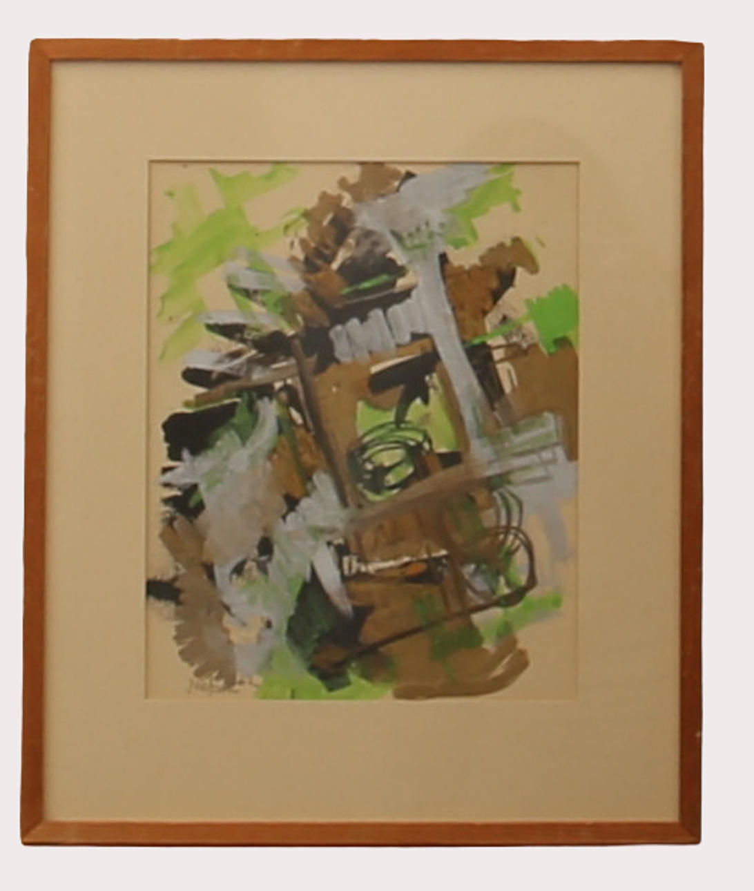 UNIDENTIFIED ARTIST. Composition, mixed media, signed Nelson -62.
