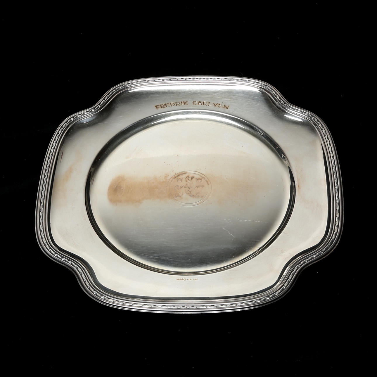 DISH, silver, date letter M9.