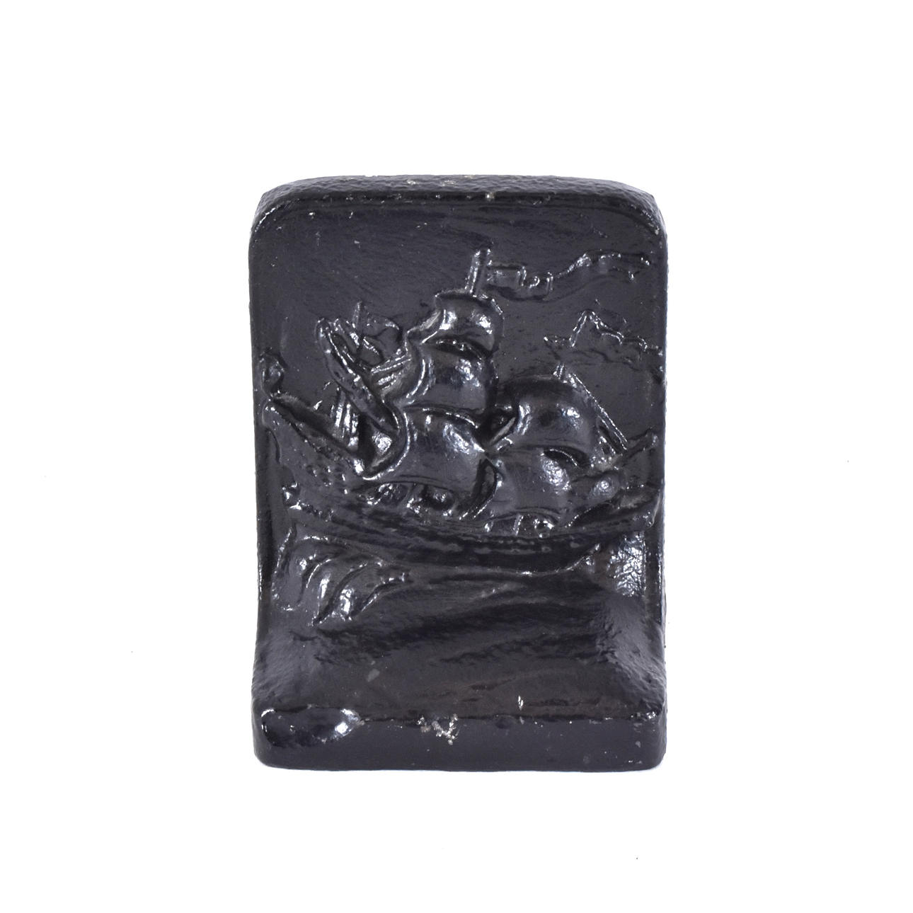 BOOKCASE, black lacquered cast iron.