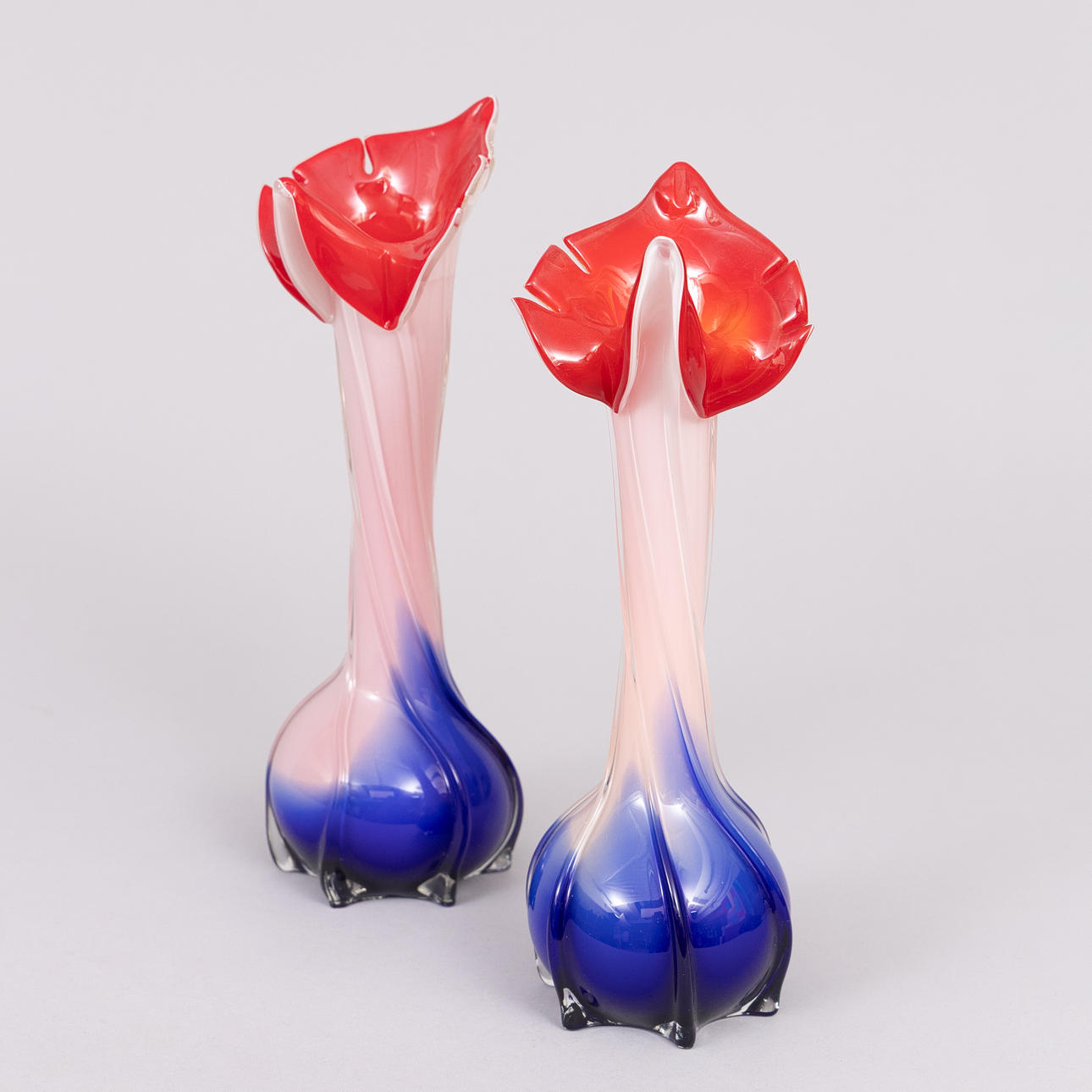 Two art glass vases, possibly Italy.