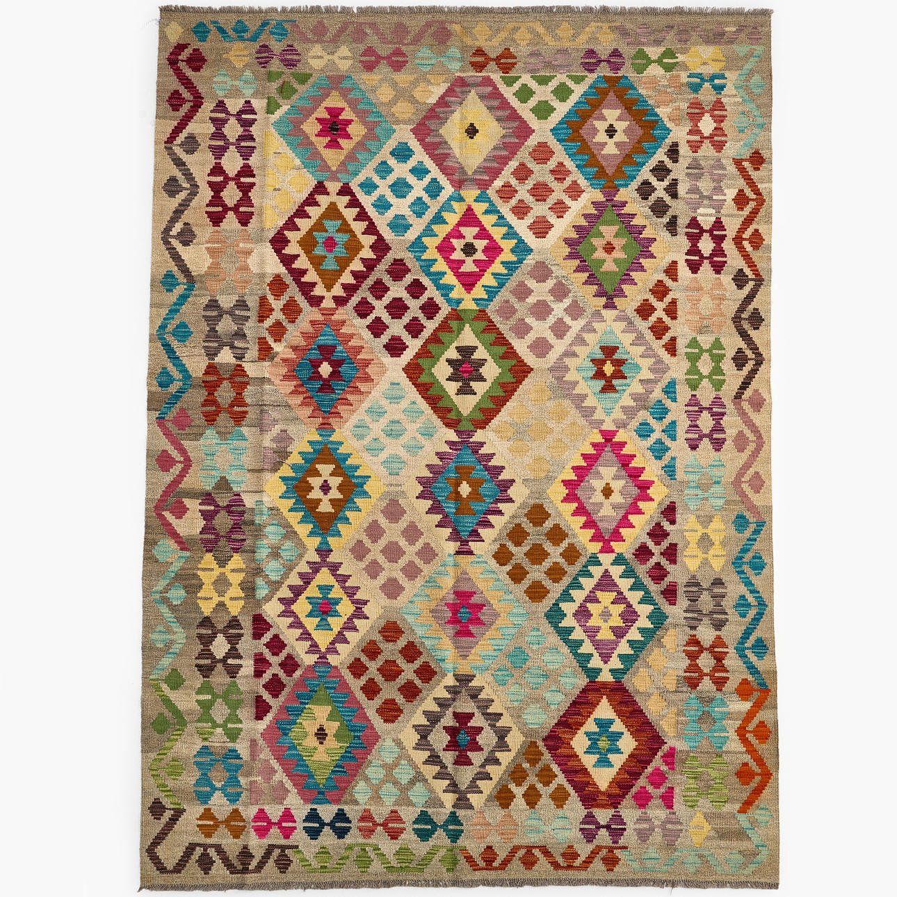 CARPET, Kelim, modern production, ca 252 x 176 cm.