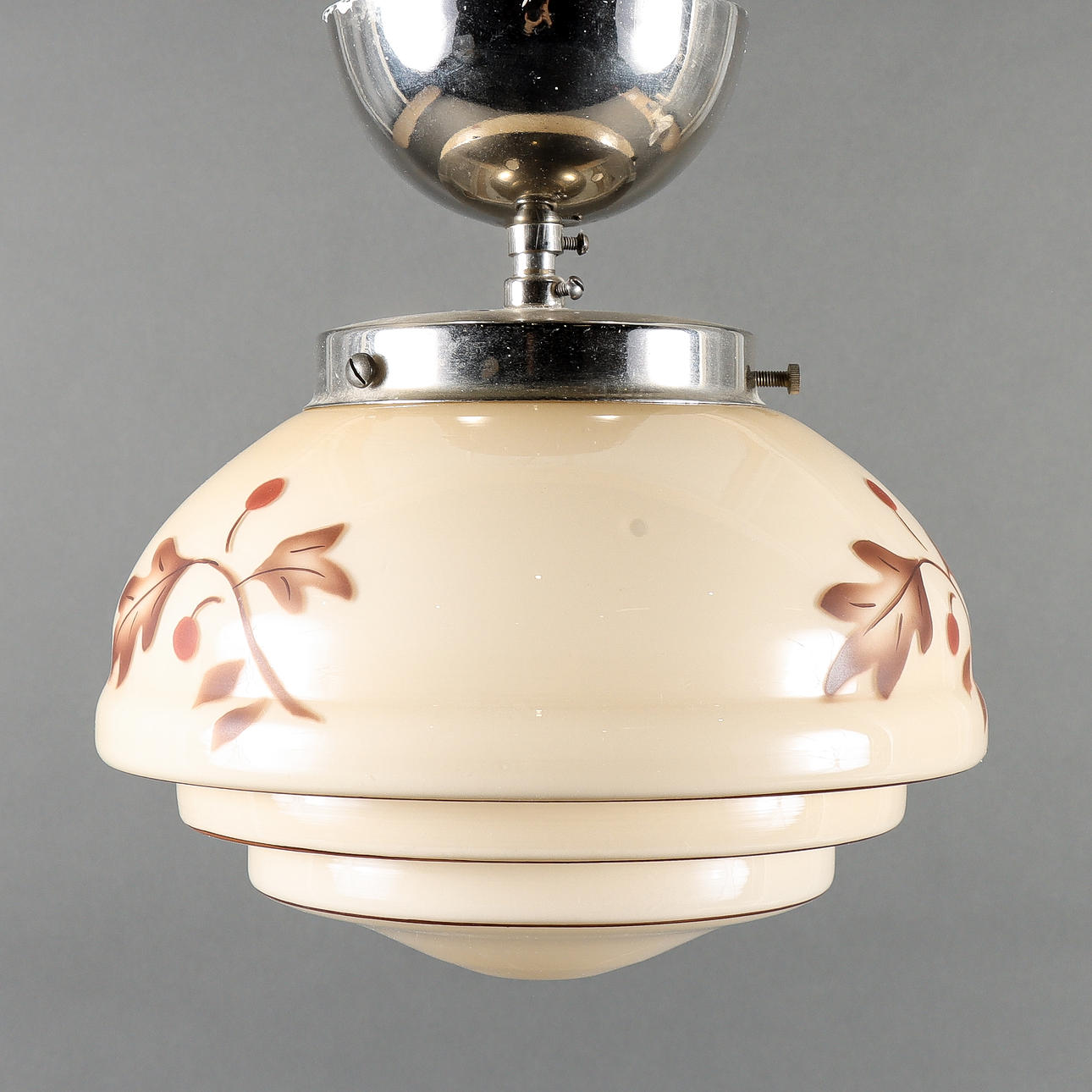 A 1930's glass ceiling lamp.