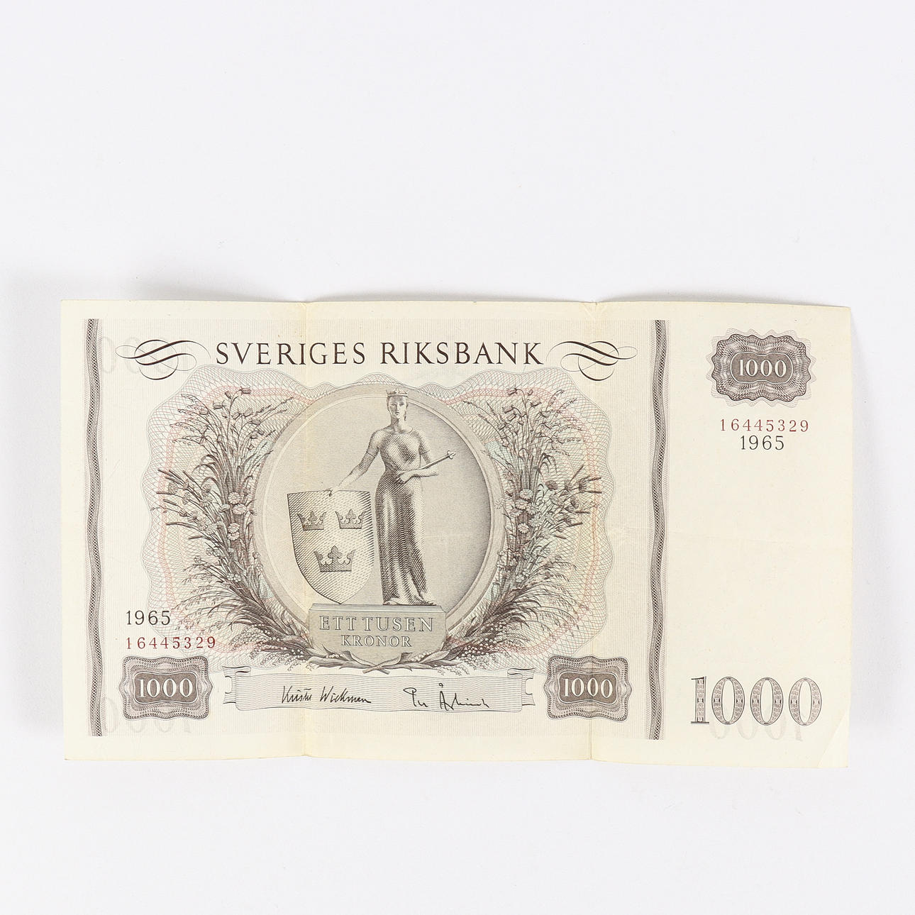 BANKNOTE 1000 kronor, 1965.