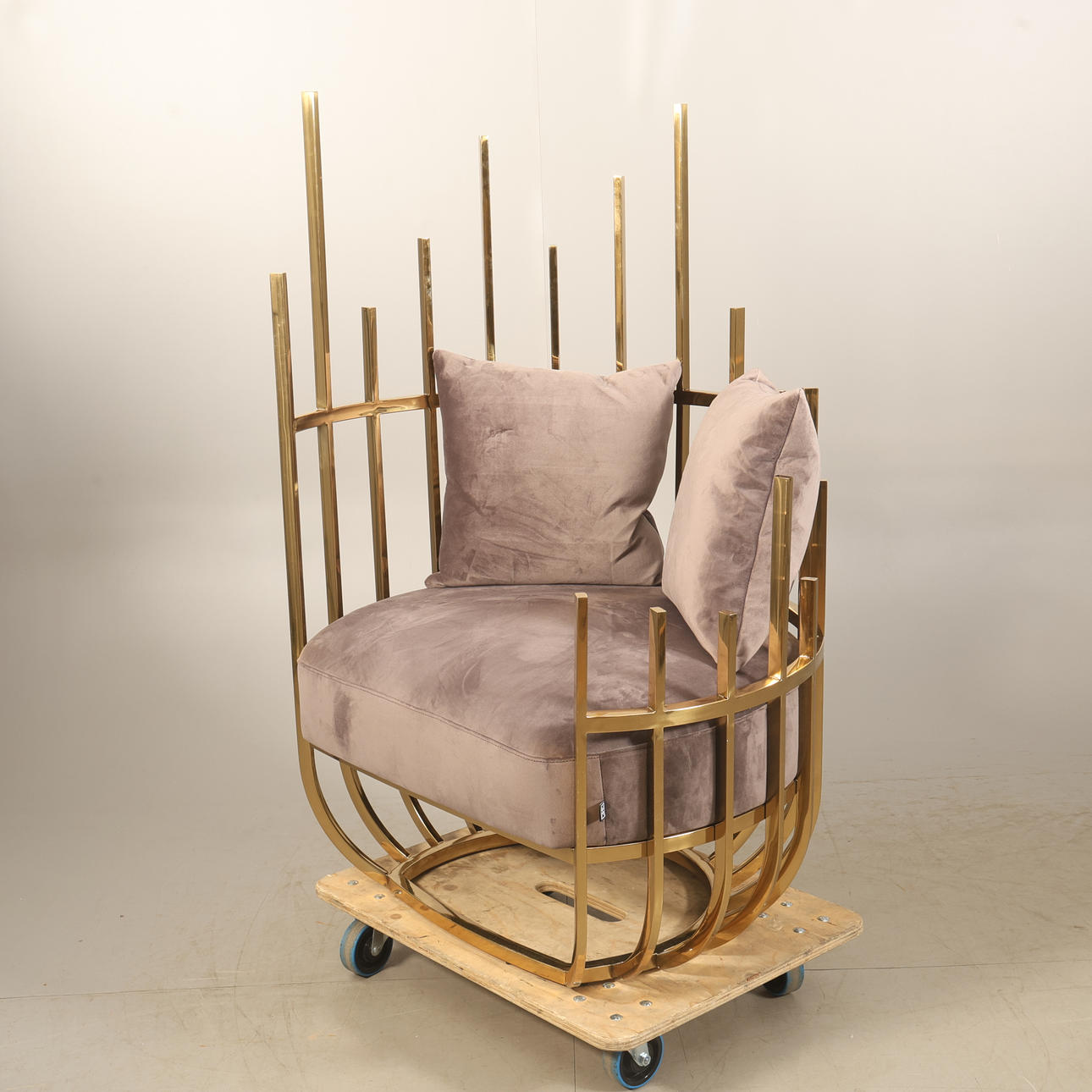 FÅTÖLJ, Eichholtz, märkt, förgylld metall, samtida.