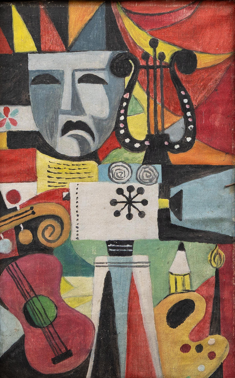 OKÄND KONSTNÄR. Composition, oil on panel, unsigned.