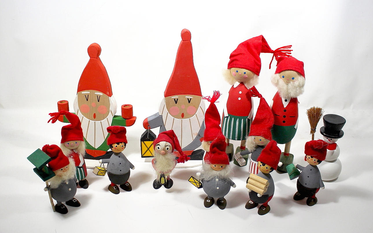 TOMTAR, 14 st, trä, Svenaska.