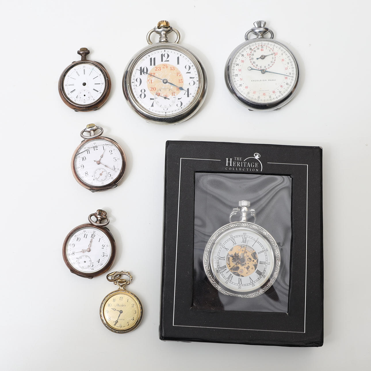 POCKET WATCH 7pcs, some in silver.