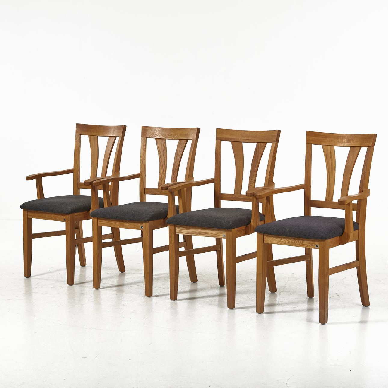 ARMCHAIRS, 4 pcs., “Hans K”, contemporary, solid oak.