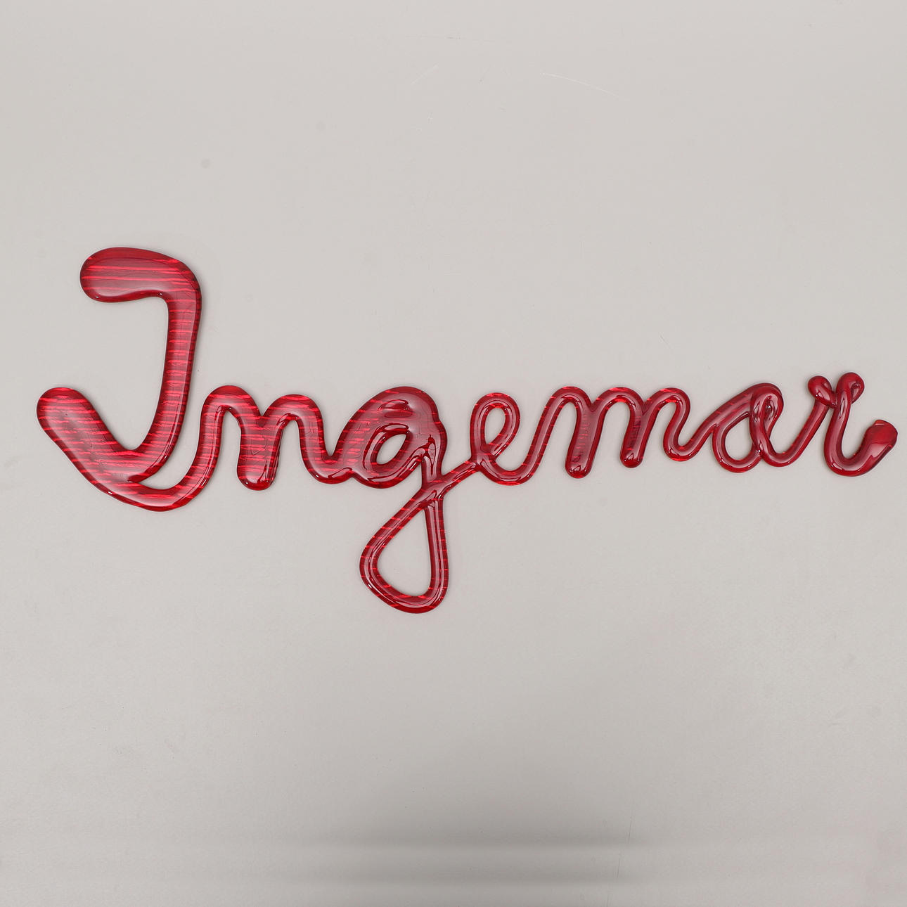 INGEMAR, a glass nameplate, 1970s.