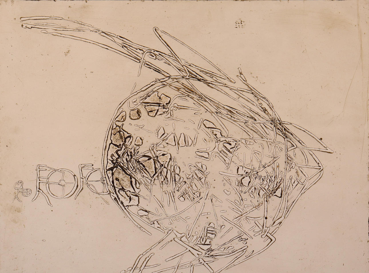 JAN LUNDGREN. etching, “Mira”.