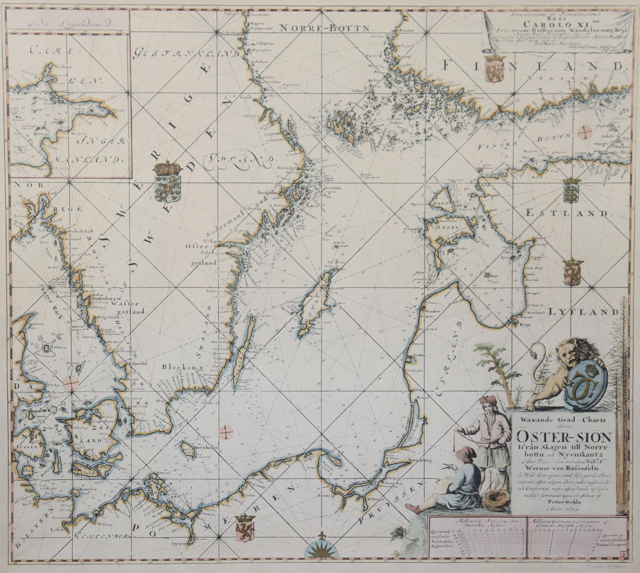 MAP, “ÖSTER-SIÖN”, reproduction after original from 1694.