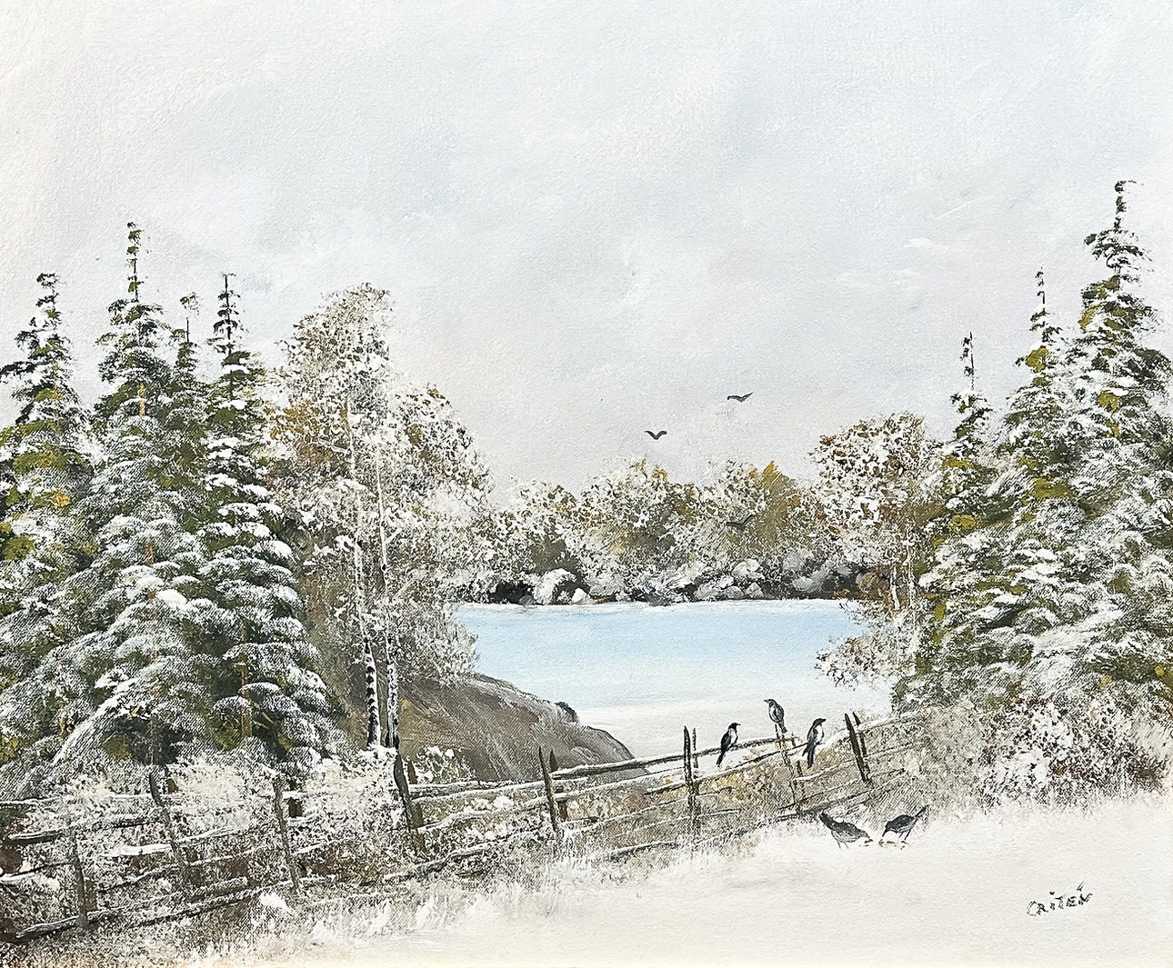 EINAR CRITÉN. OIL ON CANVAS, “Winter landscape”, signed.