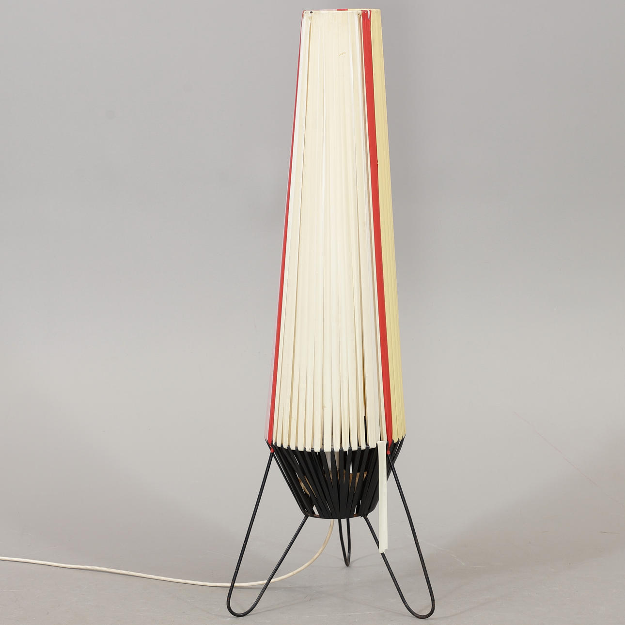 FLOOR LAMP with plastic strap, mid 20th century.