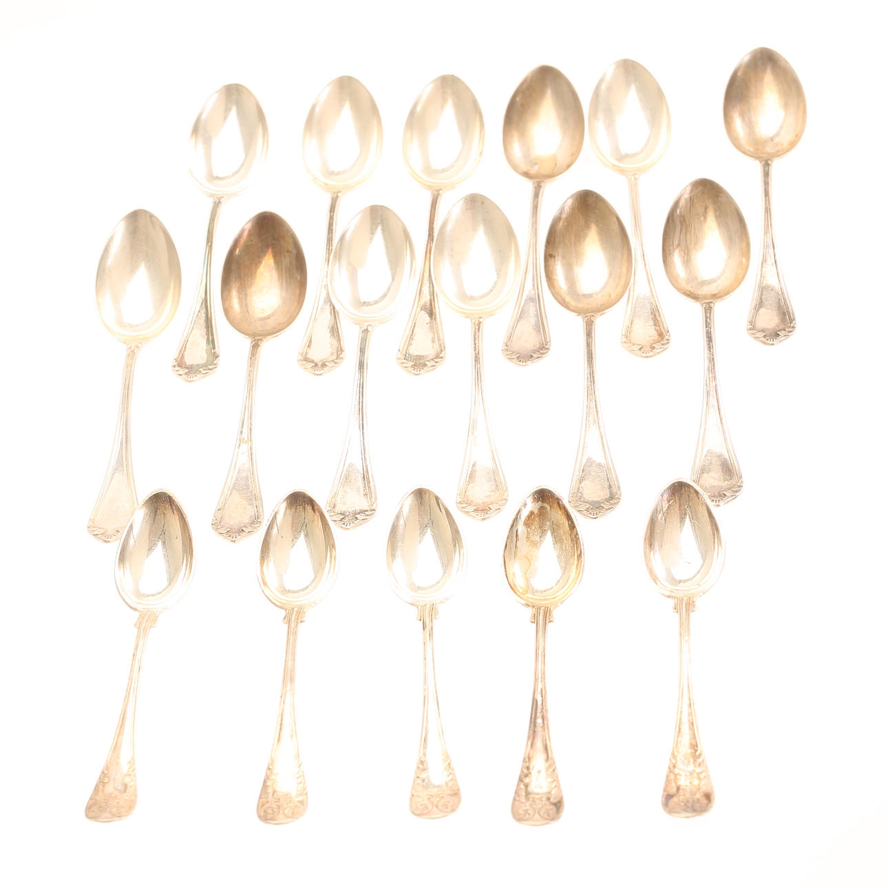 COFFEE SPOONS, 17 pieces, silver.