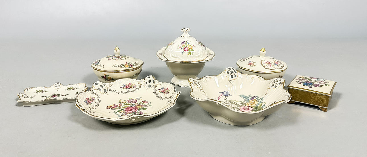 FAT & LOCKSKÅLAR, 7 delar, porslin, Rosenthal.