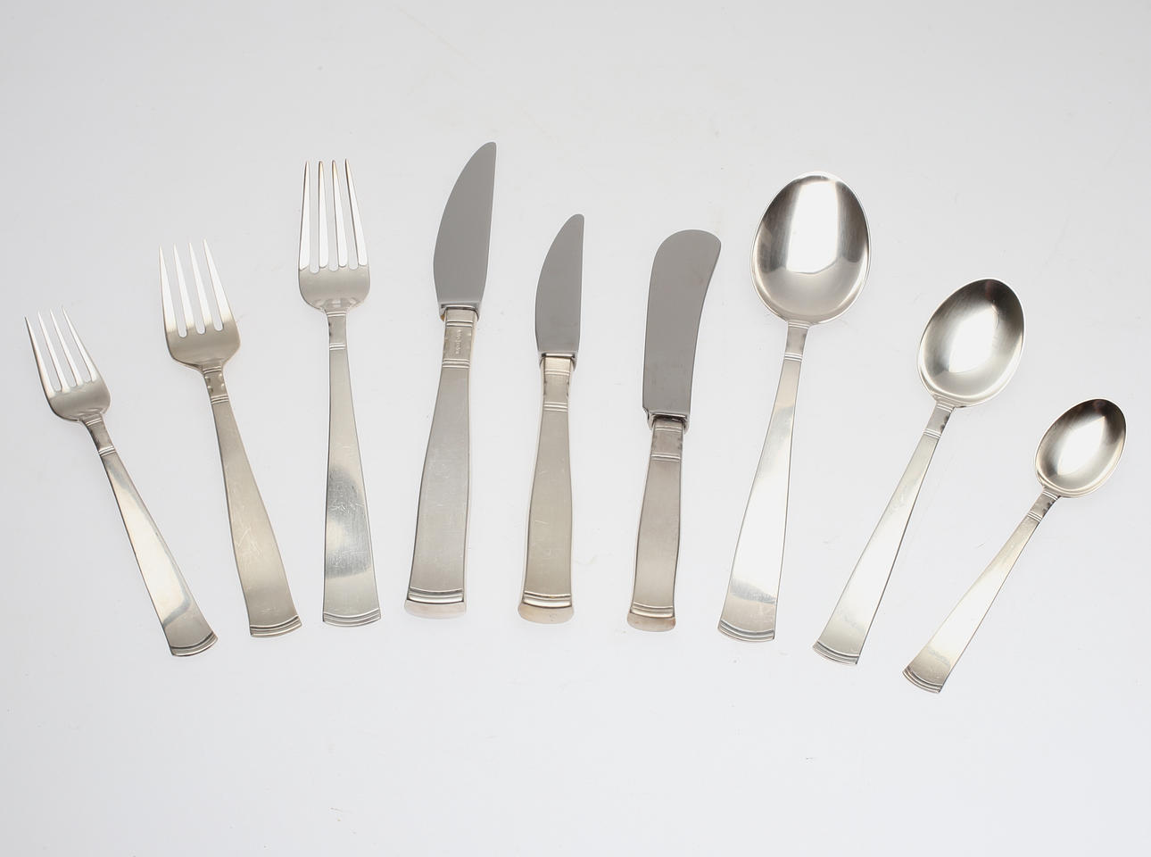 BESTICKSERVIS, silver, "Rosenholm", GAB, Stockholm. Total vikt ca 2767 g.