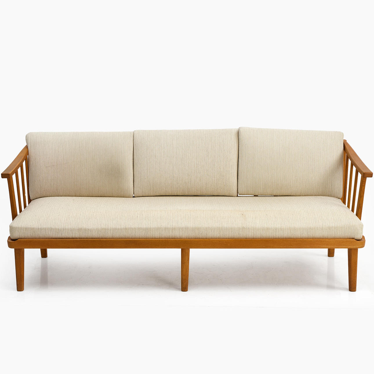 CARL MALMSTEN. Sofa, “Visingsö”, oak, with tile marking.