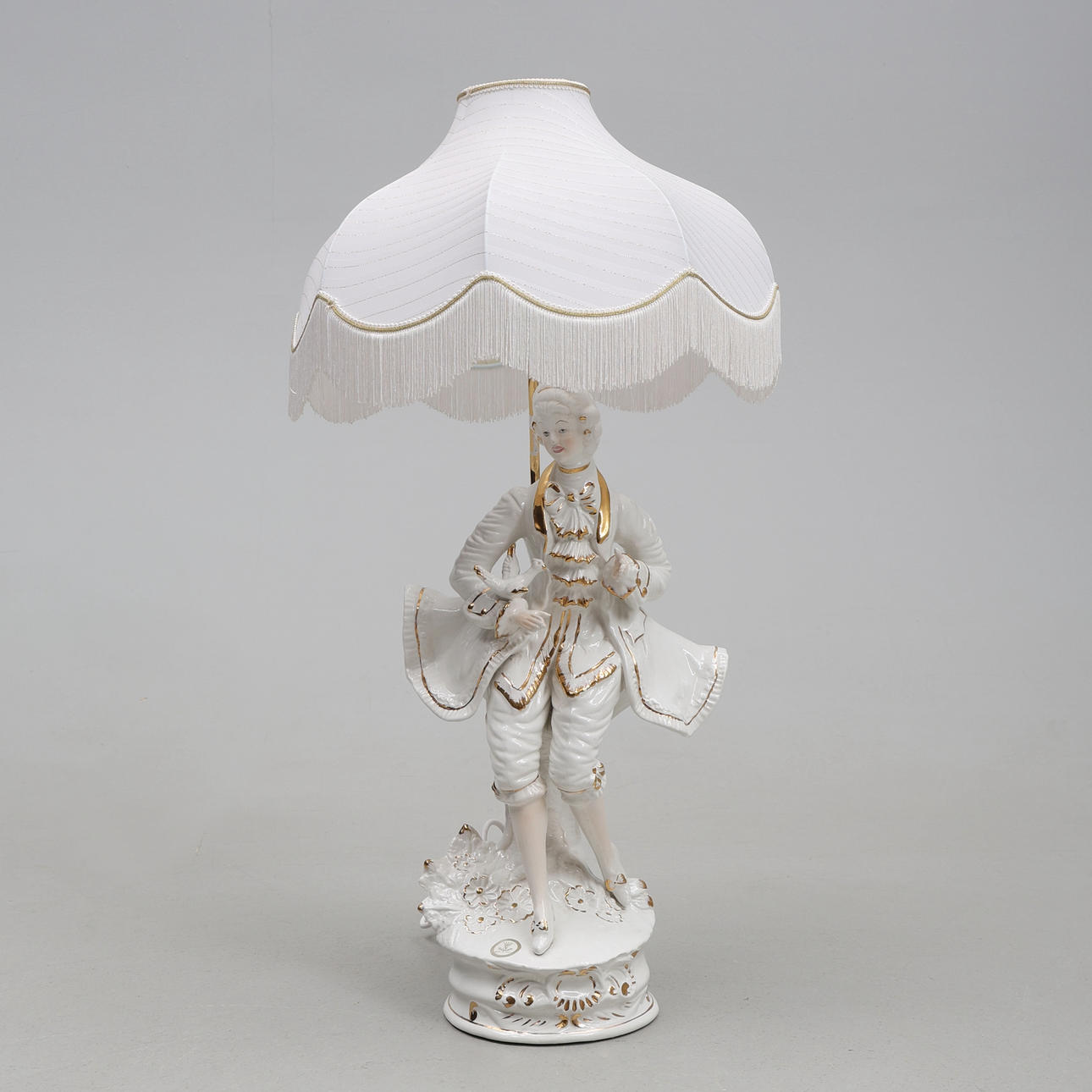 TABLE LAMP. Porcelain, Capodmonte, Italy.