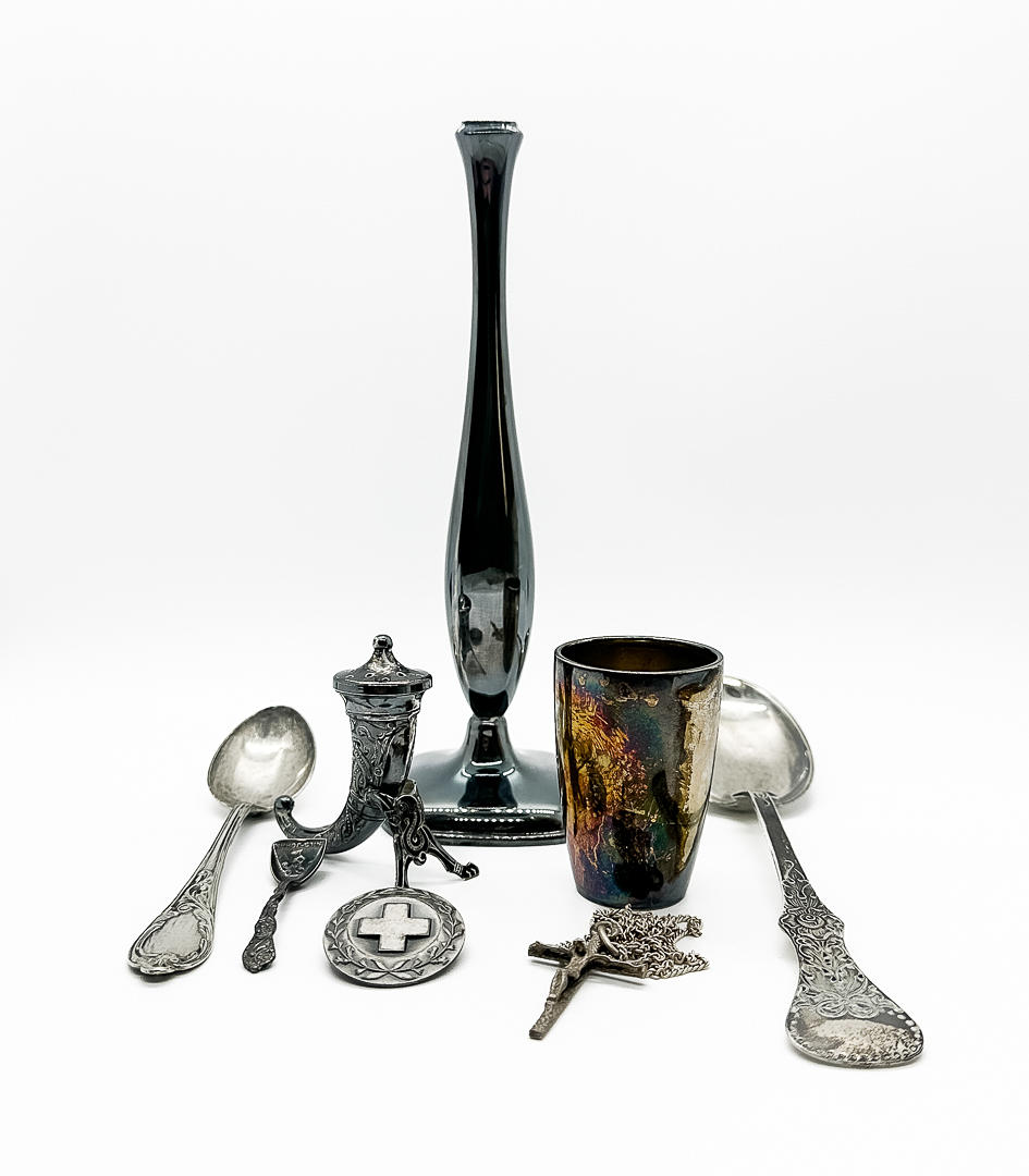 SILVER SET, 8 pieces, silver.