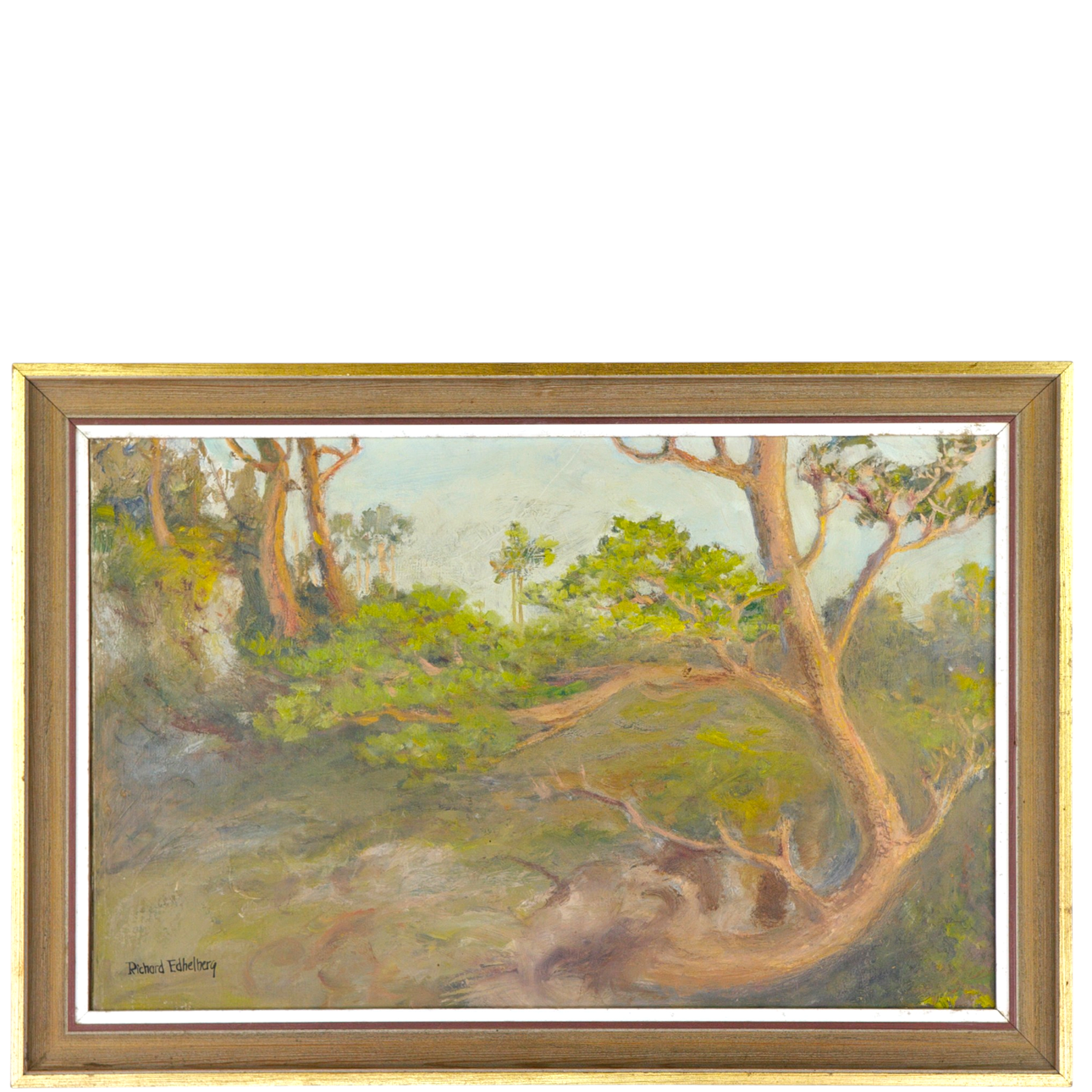 RICHARD EDHELBERG. Oil on canvas, marpine trees, signed.