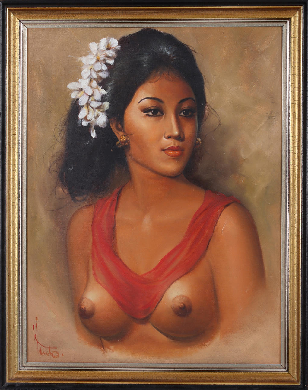 OIDENTIFIERAD KONSTNÄR. Portrait, oil on canvas, signed.