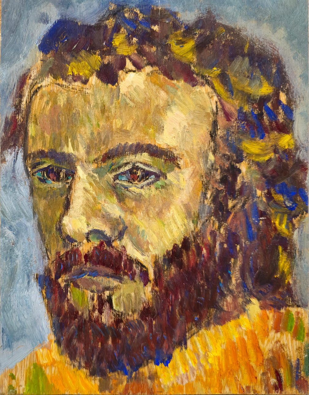 MALE PORTRAIT. OIL ON PANEL. ANONYMOUS.