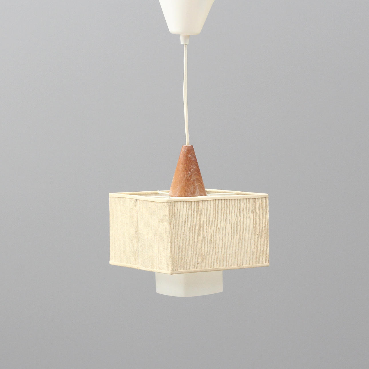 CEILING LAMP, glass/teak/textile.