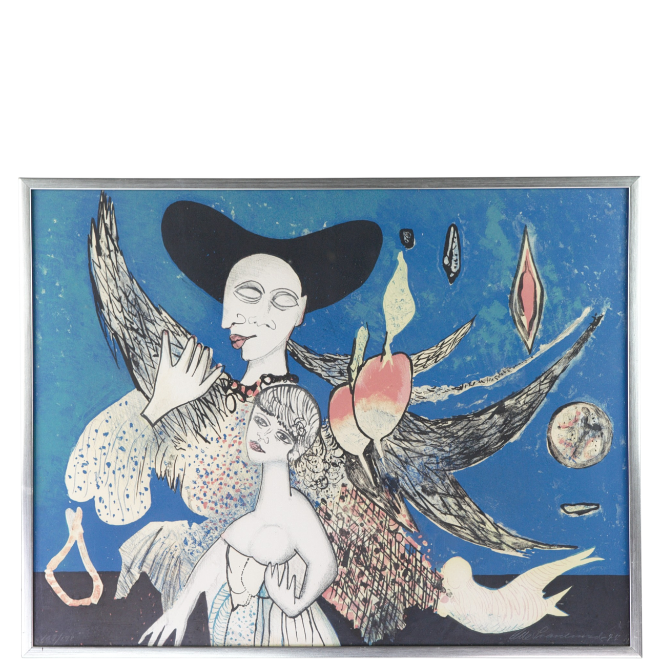 OLLE SVANLUND. Lithograph, 169/198, figure composition, signed, -77.