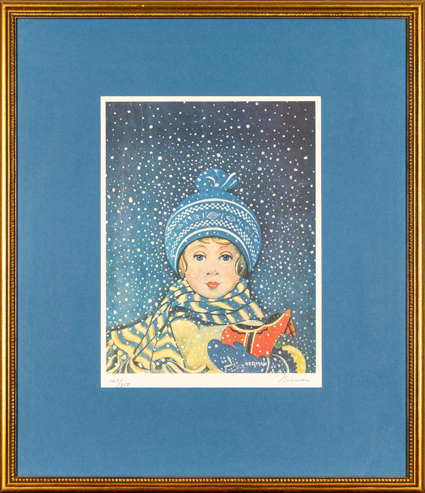 EINAR NERMAN. Lithograph in colours, “Winter”, Signed & numbered 163/250.