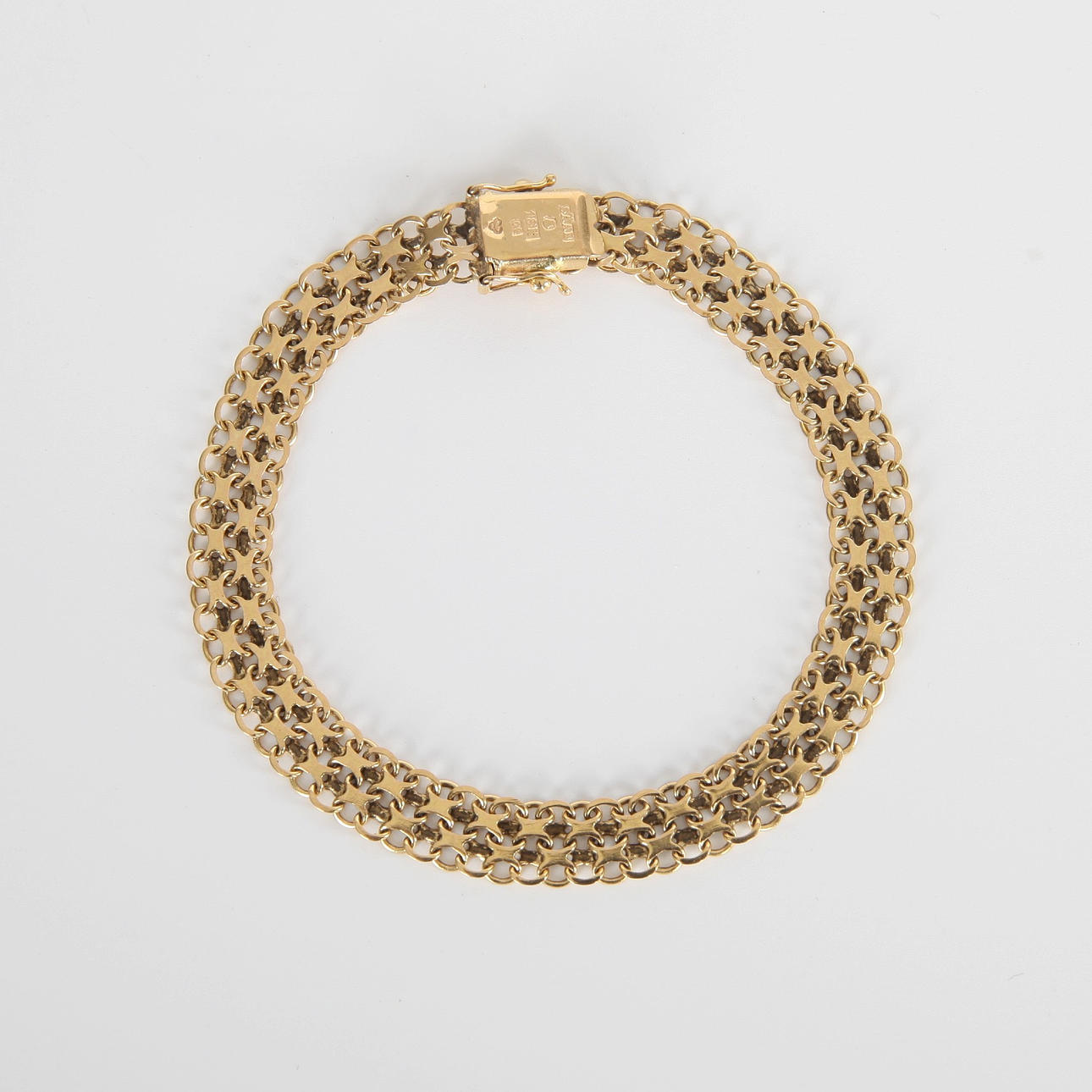 BRACELET, 2-row x-link, 18K gold, 1964.