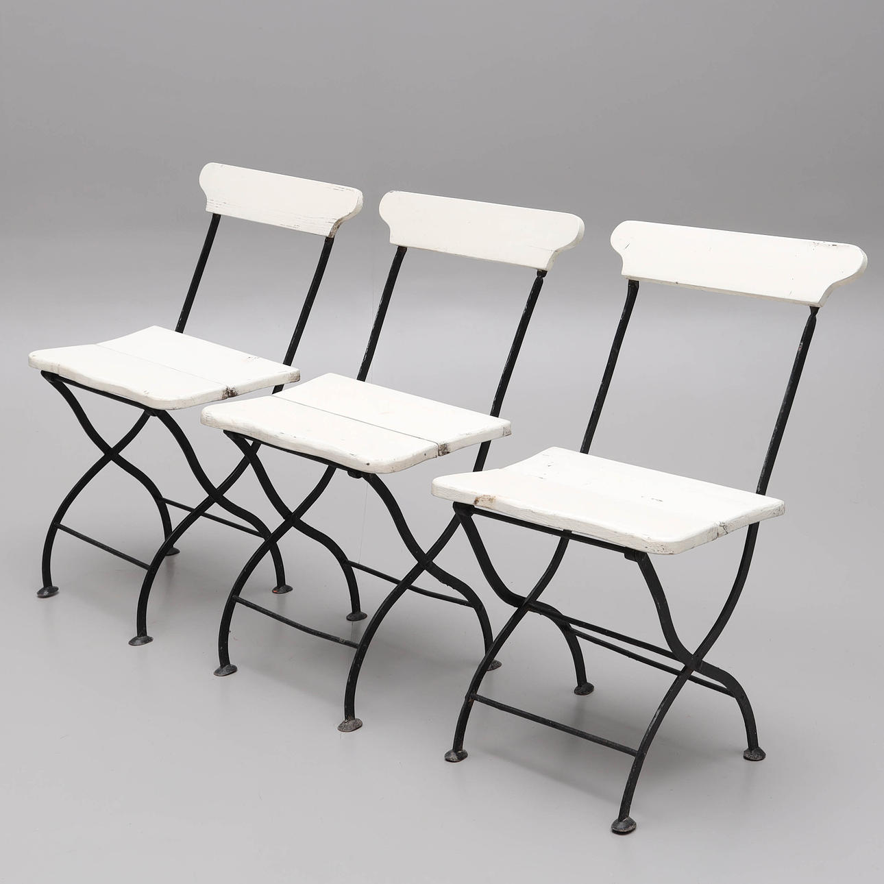 TRÄDGÅRDSSTOLAR, 3 st, bryggerimodell, 1900-tal.