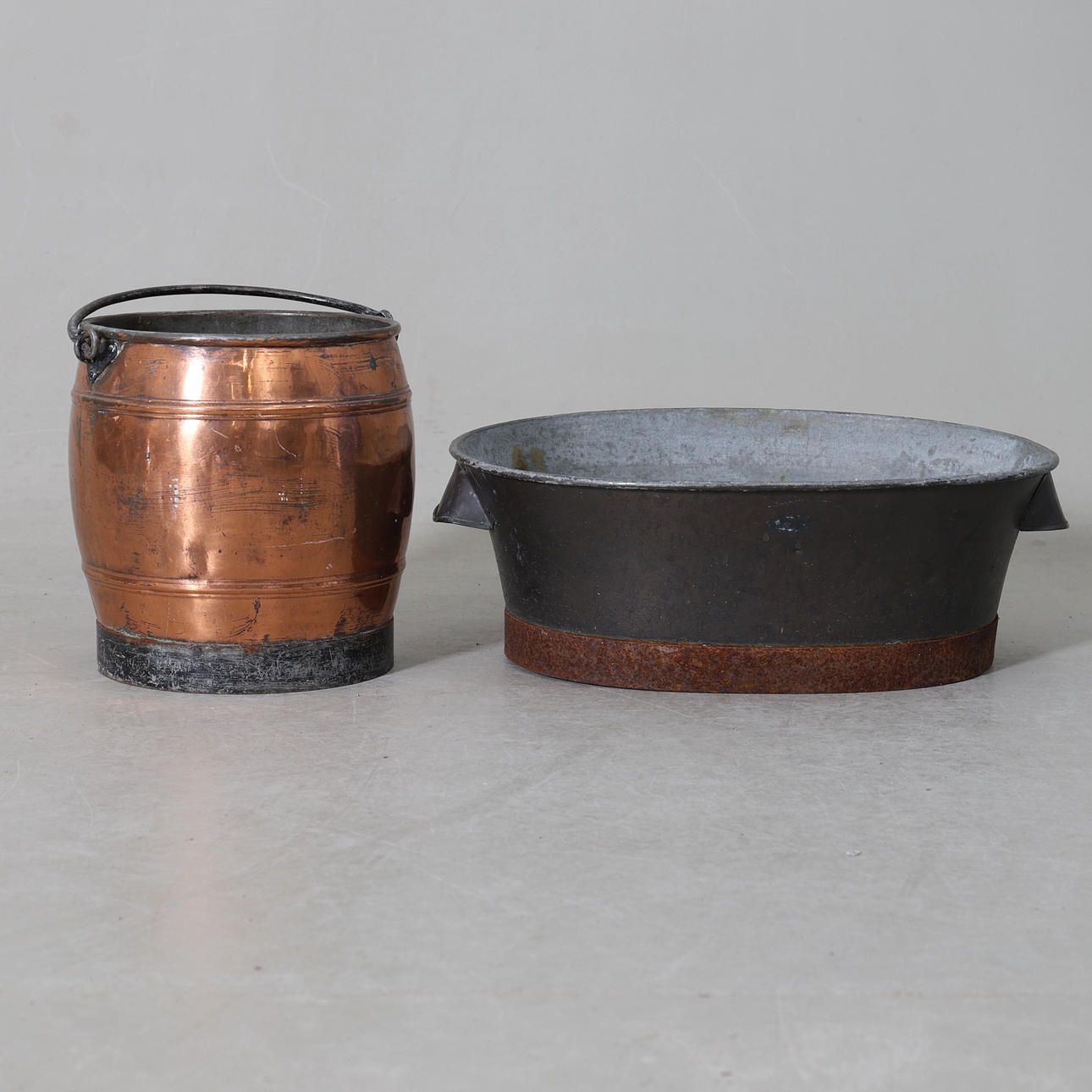 HINK, samt balja, koppar, 1900-tal.