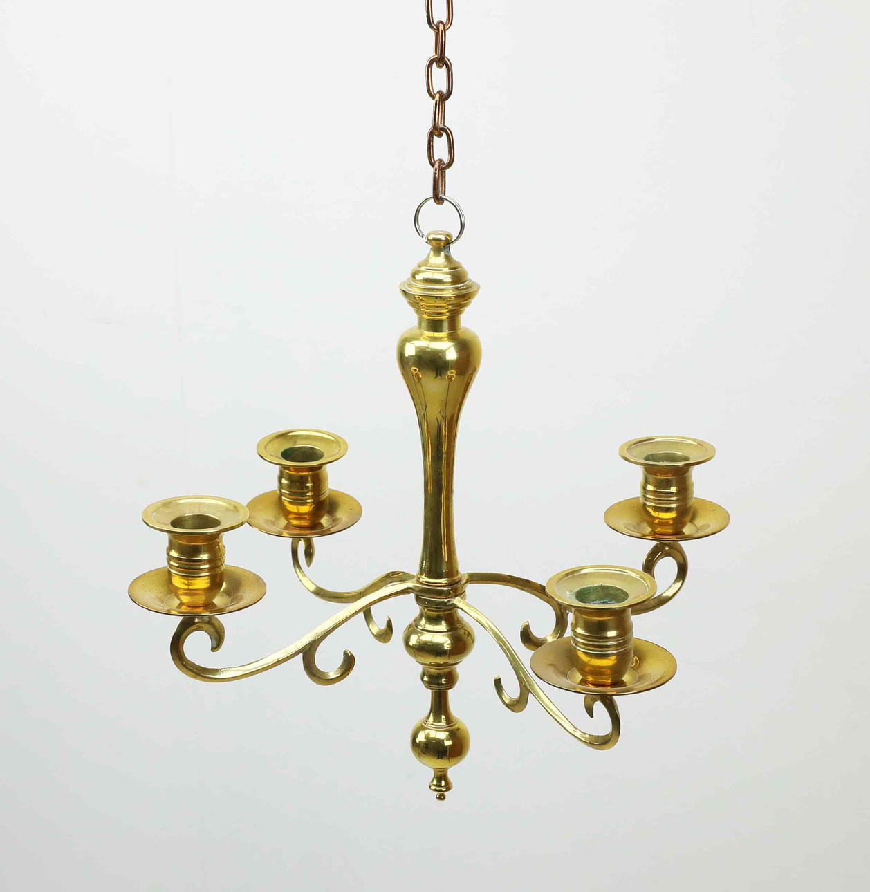 A brass 4-arm light ampel, 20th century.