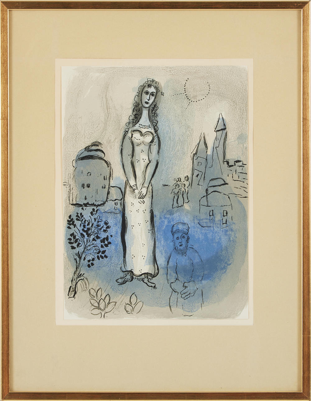 MARC CHAGALL. “Ester”, lithograph in colour, unsigned, from the La Bible series.