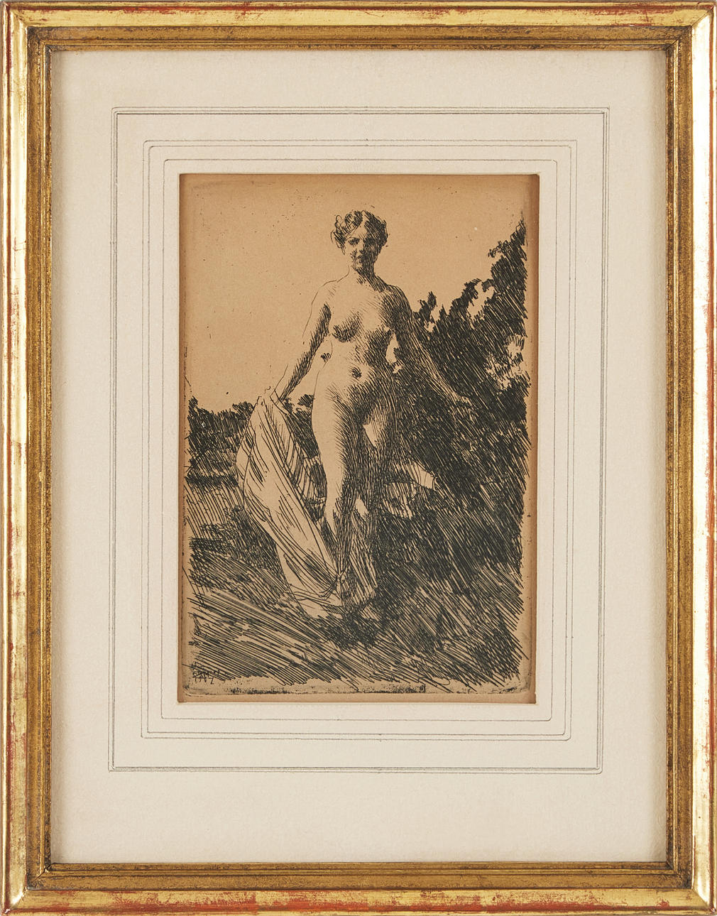 ANDERS ZORN. “Summer”, 1907, etching, unsigned.