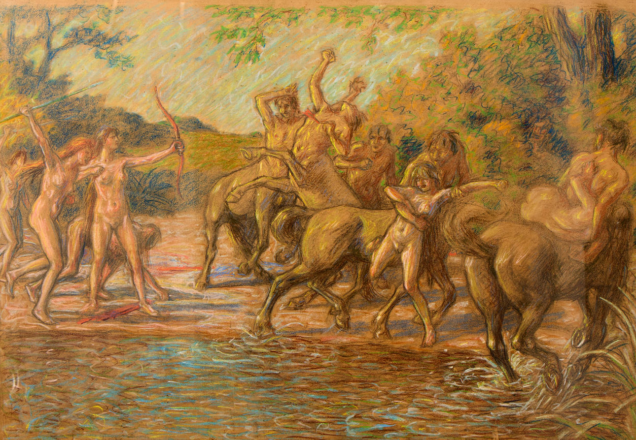 OKÄND KONSTNÄR. Battle between Centaurs and Amazons.
