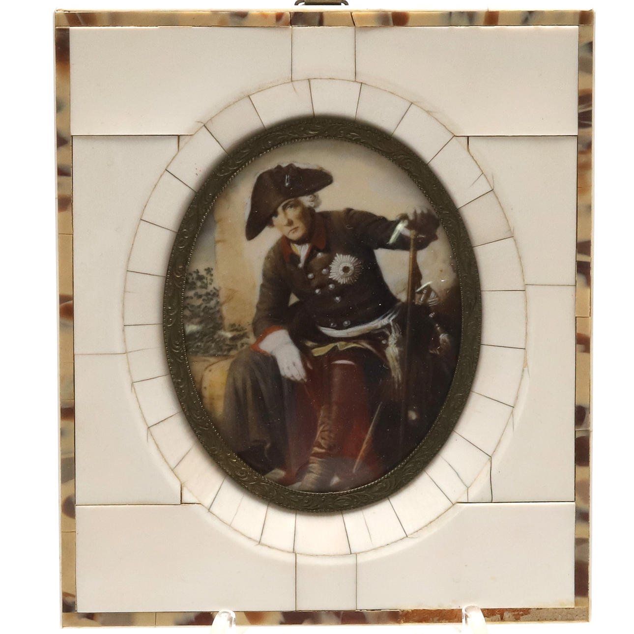 MINIATYRMÅLNING, blandteknik" Fredrik den store".