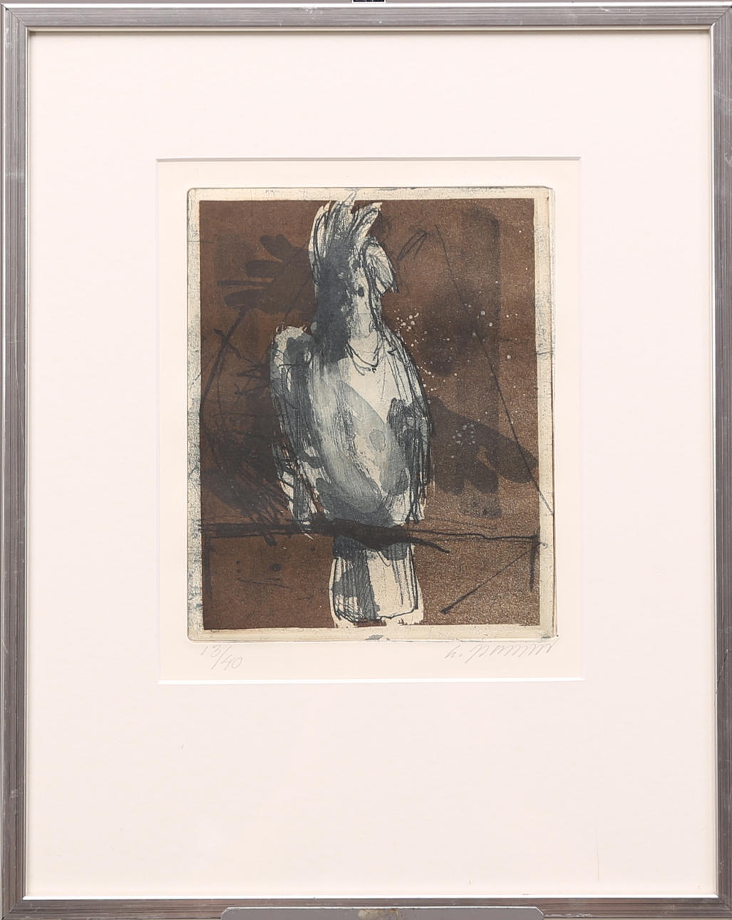 LARS JOHANSSON. TAVLA, färglitografi 13/40, signerad L.Johansson, papegoja.