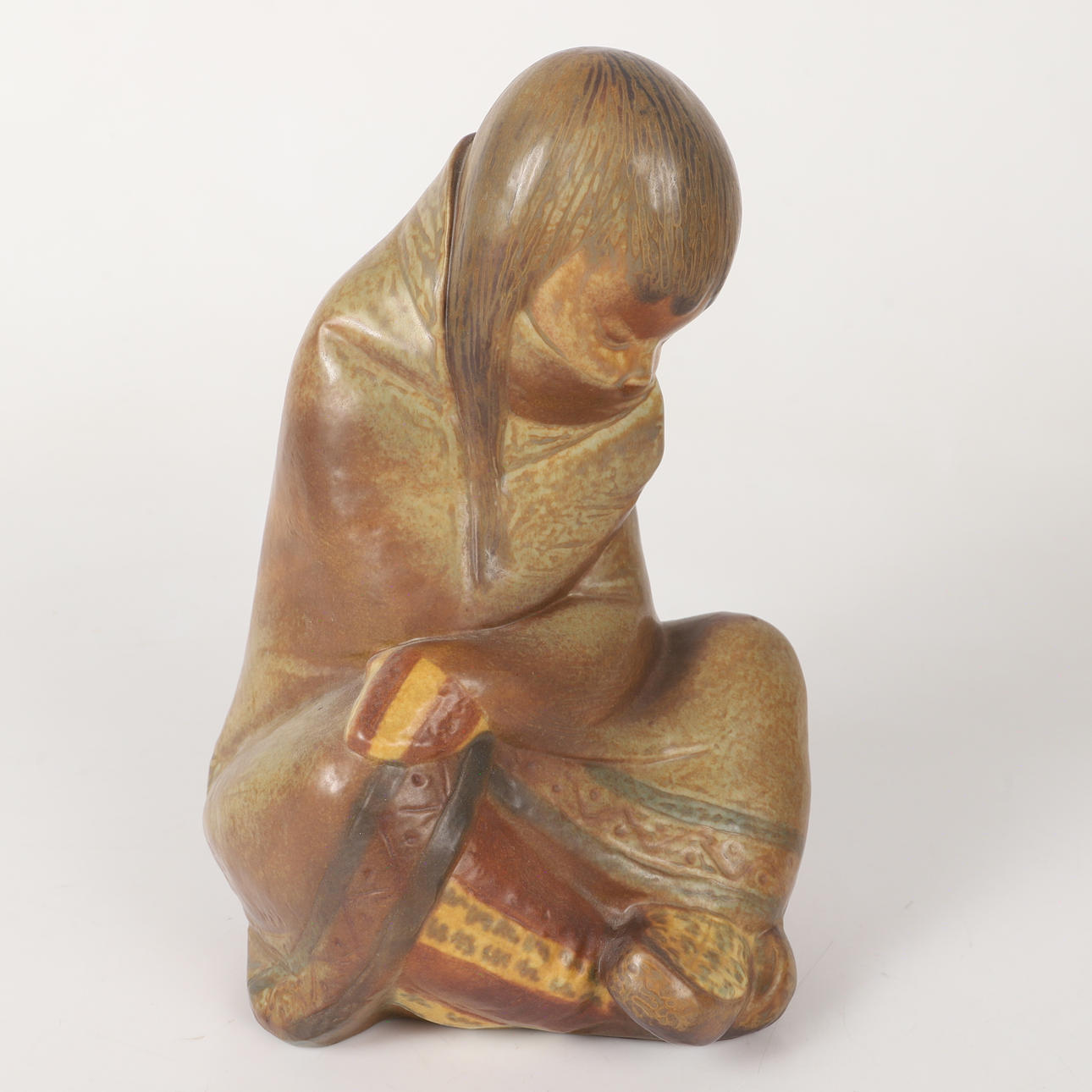 FIGURINE, Inuit/Eskimo, porcelain, Lladro, Spain.